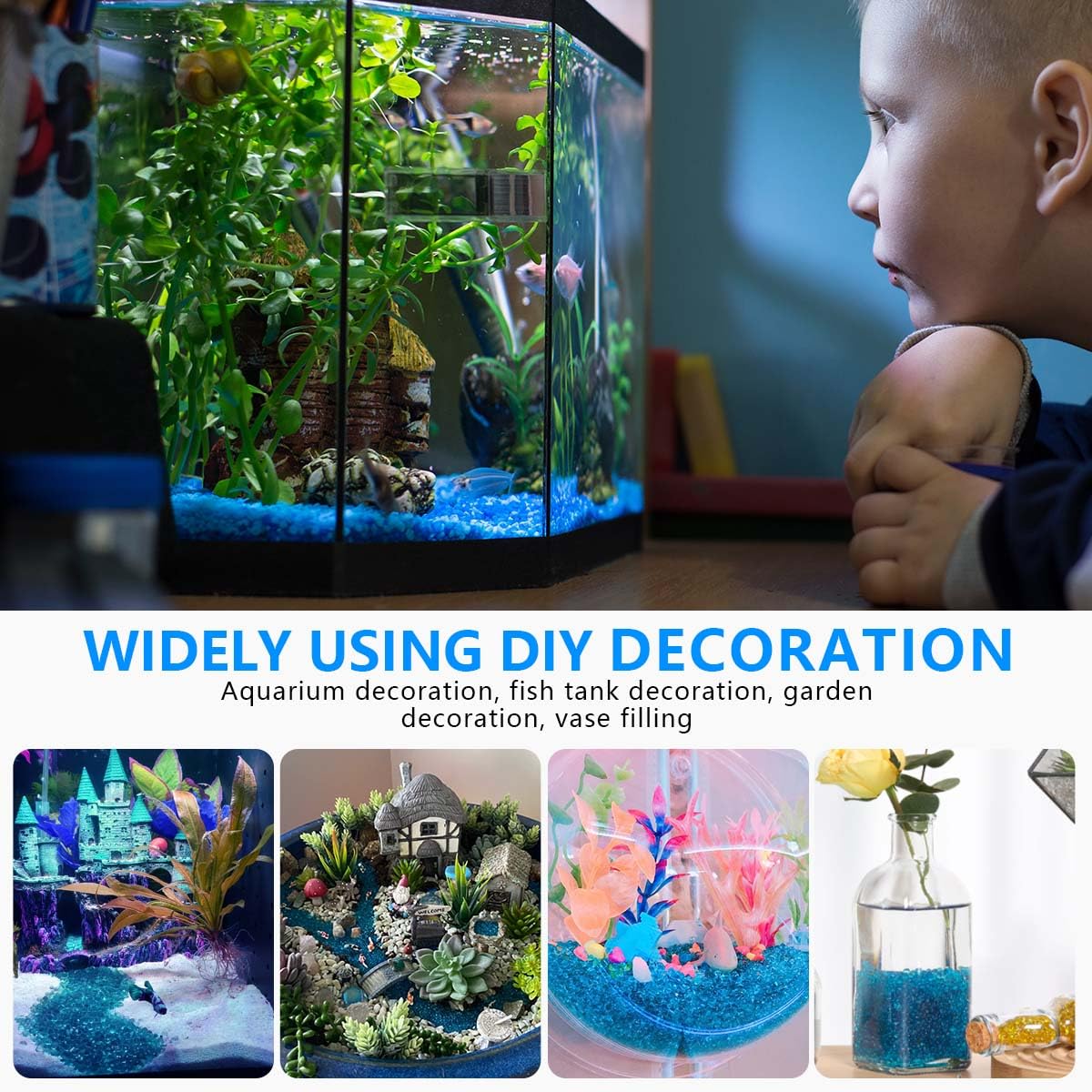 Amazon.co.jp: KISEER クリアアクアリウムガラスストーン バルク 1